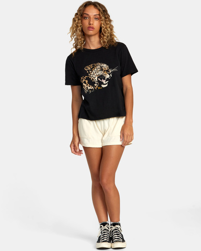 3 Big Cat Boxy Tee Black AVJZT00538 RVCA
