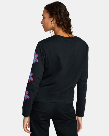 1 Happy Daisy Long Sleeve T-Shirt Black AVJZT00556 RVCA