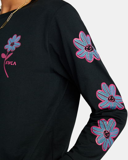 6 Happy Daisy Long Sleeve T-Shirt Black AVJZT00556 RVCA