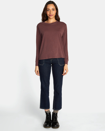 3 PTC Stolen Long Sleeve Tee Brown AVJZT00559 RVCA