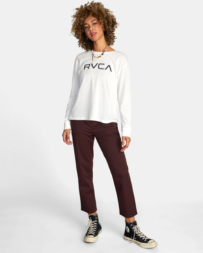 3 Big RVCA Stolen Long Sleeve Tee White AVJZT00560 RVCA
