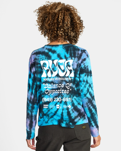 1 Local Biz Long Sleeve Tie-Dye T-Shirt White AVJZT00562 RVCA