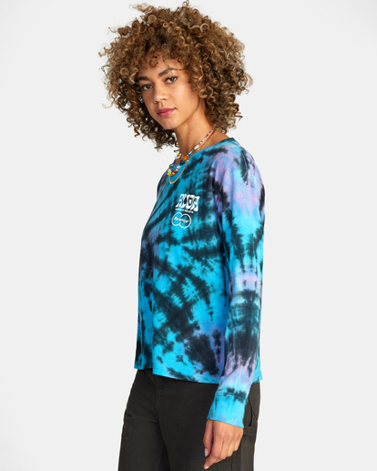4 Local Biz Long Sleeve Tie-Dye T-Shirt White AVJZT00562 RVCA