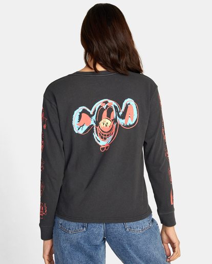 1 Dmote Gang Long Sleeve Tee Black AVJZT00563 RVCA