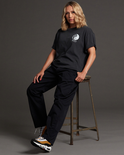 3 Mister Cartoon Yin Yang Graphic Tee Black AVJZT00606 RVCA