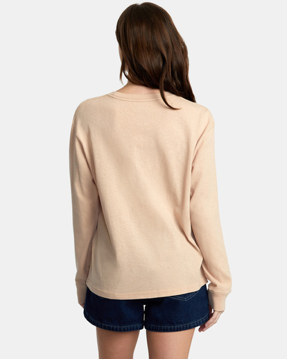 1 Big RVCA Daisy Long Sleeve T-Shirt Beige AVJZT00651 RVCA