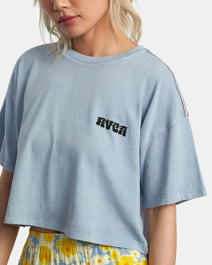 6 Hookah Snail Boyfriend Crop T-Shirt Blue AVJZT00662 RVCA