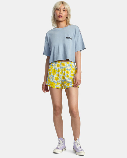 3 Hookah Snail Boyfriend Crop T-Shirt Blue AVJZT00662 RVCA