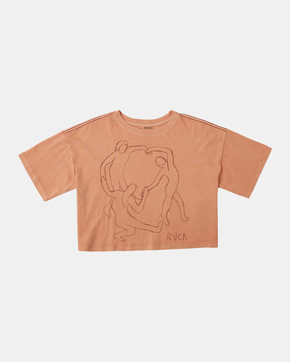 6 Together Boyfriend Crop T-Shirt Orange AVJZT00664 RVCA