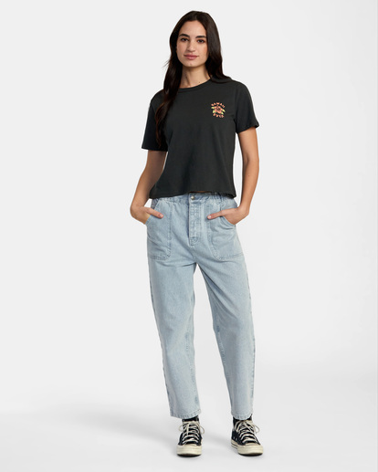 3 Hibiscus Hawaii Tee Black AVJZT00696 RVCA