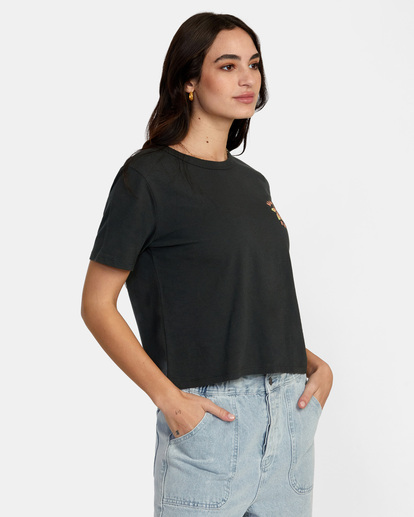 5 Hibiscus Hawaii Tee Black AVJZT00696 RVCA