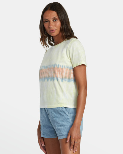 4 Big RVCA Tie Dye Stripe T-Shirt Yellow AVJZT00728 RVCA