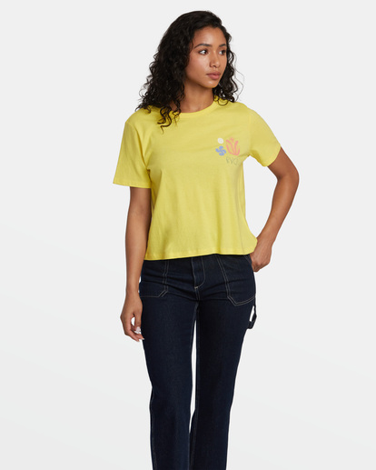 0 Cuttings T-Shirt Yellow AVJZT00730 RVCA