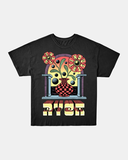 6 Martin Ander Potal Tee Black AVJZT00747 RVCA