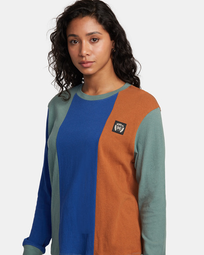 2 University Long Sleeve T-Shirt Grey AVJZT00802 RVCA