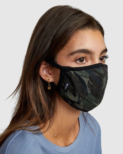 1 RVCA Face Mask Brown AVYAA00119 RVCA