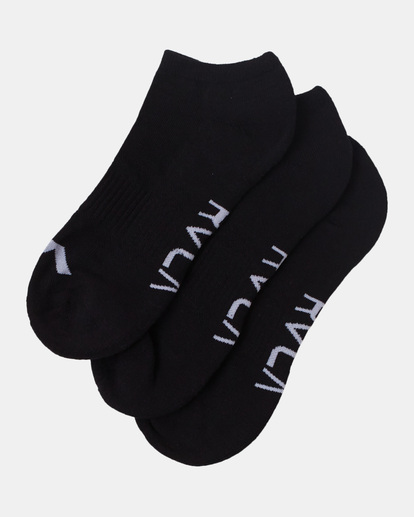0 3 Pack Sport Logo Super No-Show Socks Black AVYAA00179 RVCA