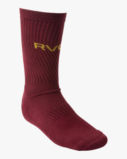 2 2 Pack Basic Logo Crew Socks Red AVYAA00181 RVCA