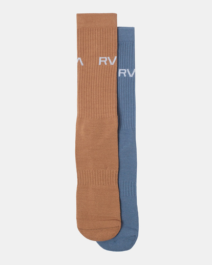 1 2 Pack Basic Logo Crew Socks Blue AVYAA00181 RVCA