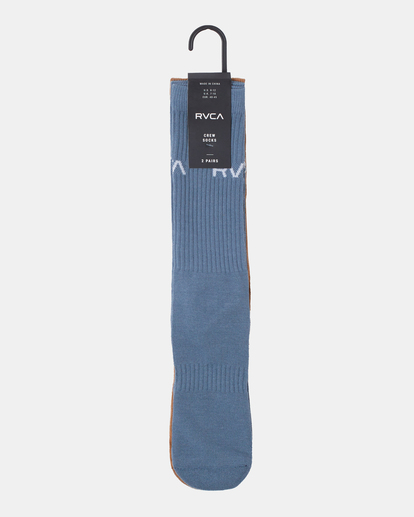2 2 Pack Basic Logo Crew Socks Blue AVYAA00181 RVCA