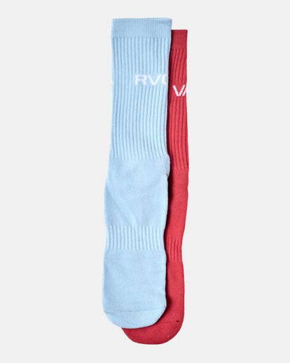 1 2 Pack Basic Logo Crew Socks Pink AVYAA00181 RVCA