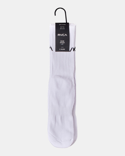 2 2 Pack Basic Logo Crew Socks White AVYAA00181 RVCA