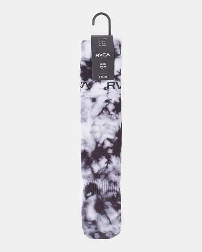 2 2 Pack Tie-Dye Crew Socks Black AVYAA00187 RVCA