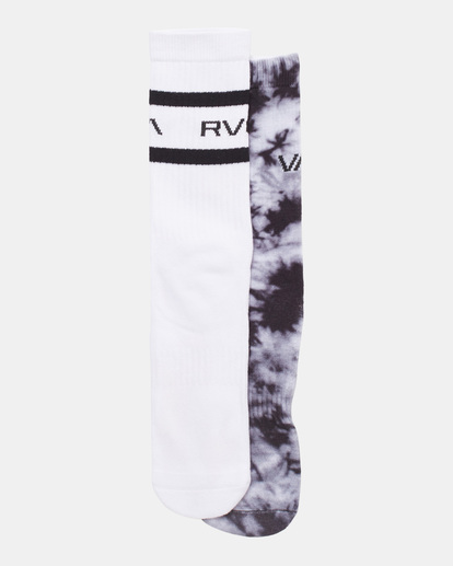 1 2 Pack Tie-Dye Crew Socks Black AVYAA00187 RVCA