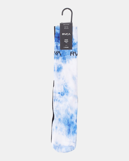 2 2 Pack Tie-Dye Crew Socks Blue AVYAA00187 RVCA