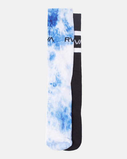 1 2 Pack Tie-Dye Crew Socks Blue AVYAA00187 RVCA