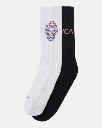 0 2-Pack RVCA Dmote ANP Crew Socks White AVYAA00250 RVCA