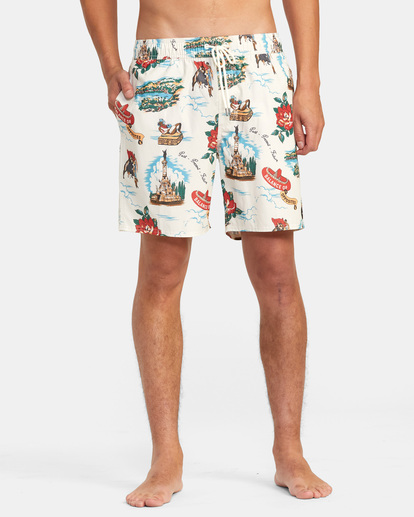 4 Perry Elastic Boardshorts 17" White AVYBS00126 RVCA