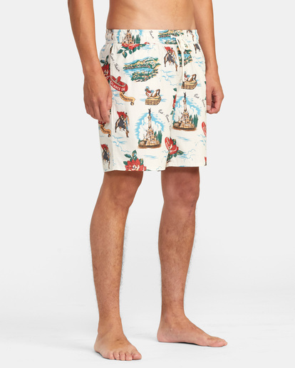 6 Perry Elastic Boardshorts 17" White AVYBS00126 RVCA