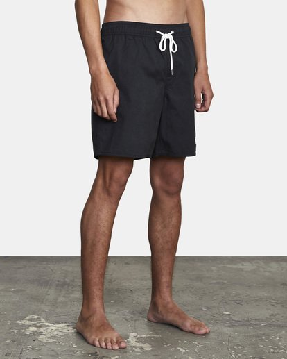 7 Opposites Elastic Waist 2 Boardshorts 17" Black AVYBS00162 RVCA