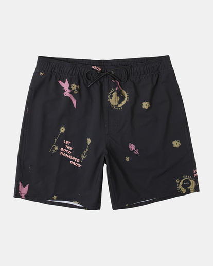 0 VA Pigment Elastic Waist Boardshorts 17" Purple AVYBS00204 RVCA