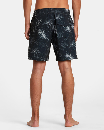 2 VA Pigment Elastic Waist Boardshorts 17" Black AVYBS00204 RVCA