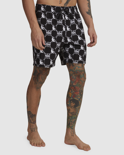 4 VA Pigment Elastic Waist Boardshorts 17" Black AVYBS00204 RVCA