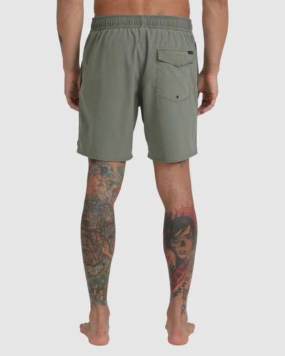 2 VA Pigment Elastic Waist Boardshorts 17" Green AVYBS00207 RVCA