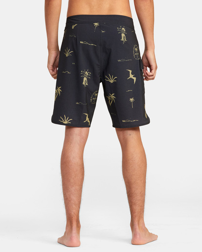 2 Hula Hands Eastern Boardshorts 20" Black AVYBS00234 RVCA