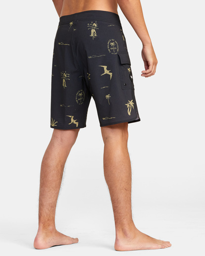 5 Hula Hands Eastern Boardshorts 20" Black AVYBS00234 RVCA