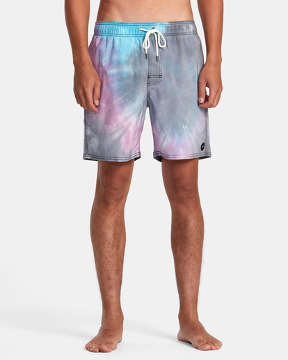 1 Manic Tie-Dyed Elastic Boardshorts 17" Blue AVYBS00266 RVCA