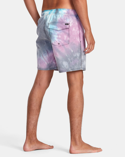 5 Manic Tie-Dyed Elastic Boardshorts 17" Blue AVYBS00266 RVCA