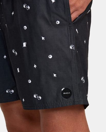 3 Perry 17" Elastic Waist Boardshorts Black AVYBS00267 RVCA