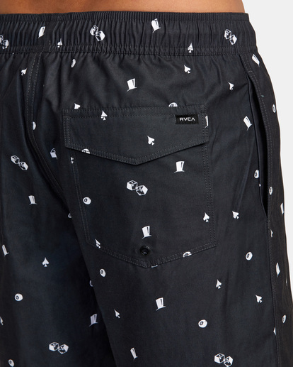 8 Perry 17" Elastic Waist Boardshorts Black AVYBS00267 RVCA