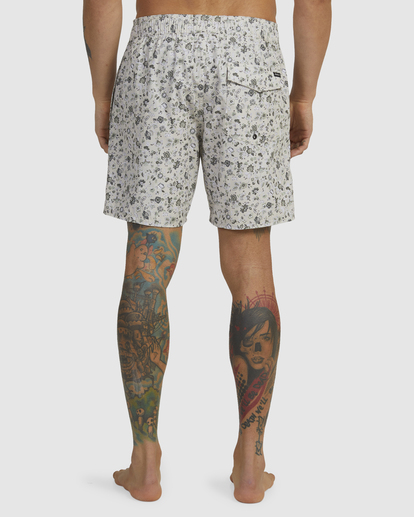 2 Perry 17" Elastic Waist Boardshorts Silver AVYBS00267 RVCA