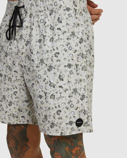 3 Perry 17" Elastic Waist Boardshorts Silver AVYBS00267 RVCA