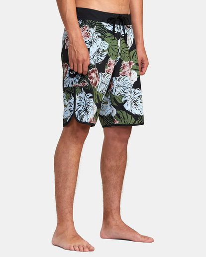 6 Hawaii Monstera 2.0 Eastern 20" Elastic Boardshorts Black AVYBS00287 RVCA