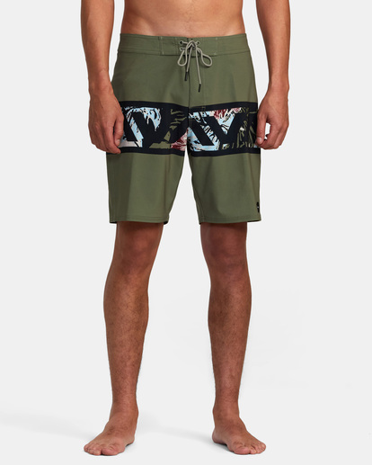 1 Hawaii Monstera 2.0 VA 18" Boardshorts Green AVYBS00288 RVCA