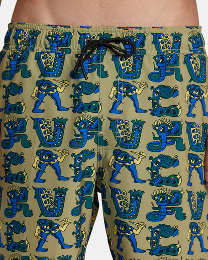 9 Elastic Waist Boardshorts 17" Green AVYBS00294 RVCA