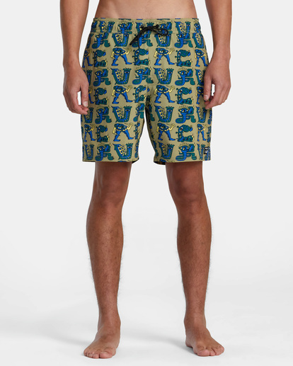1 Elastic Waist Boardshorts 17" Green AVYBS00294 RVCA